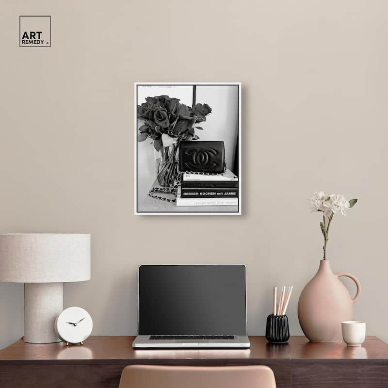 Classic Bag and Roses Canvas by Art Remedy