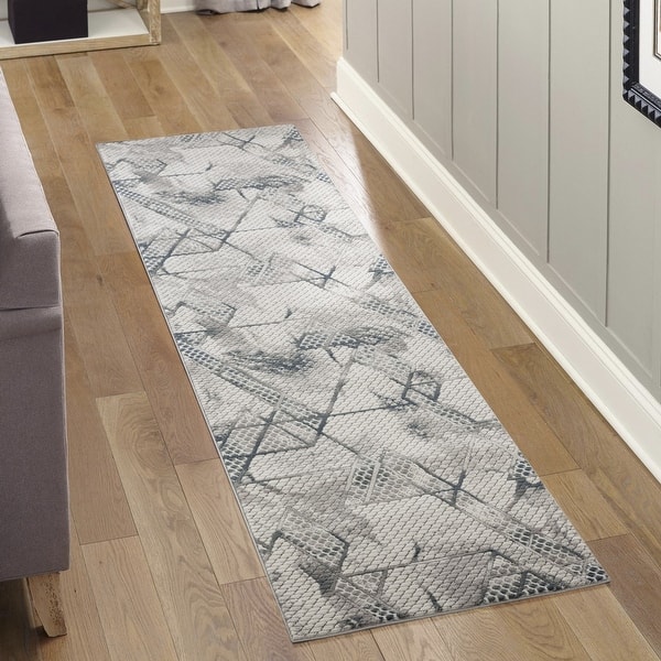 Gray 2 ft. 7 in. x 9 ft. 10 in. Luxury Area Rug, 0.43 Pile Height ...