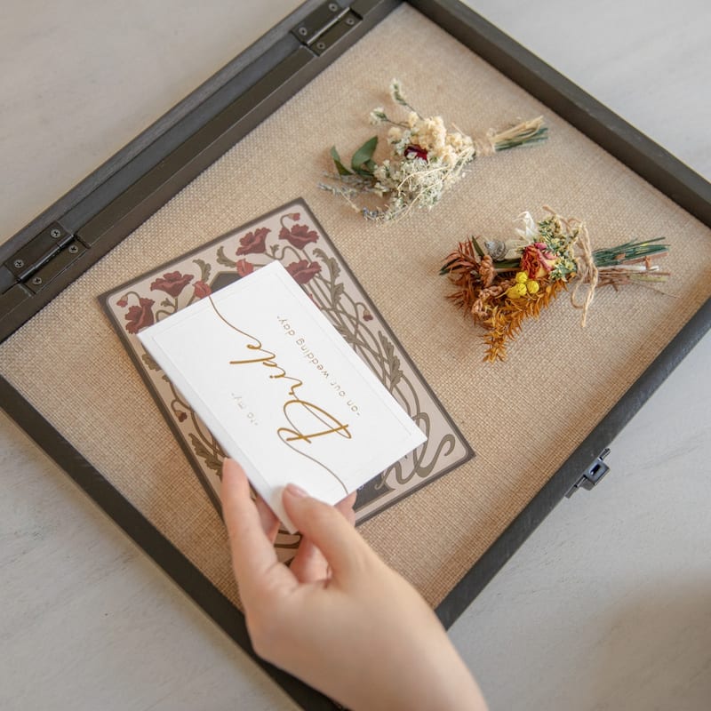Solid Pine Shadow Display Case with Linen Liner