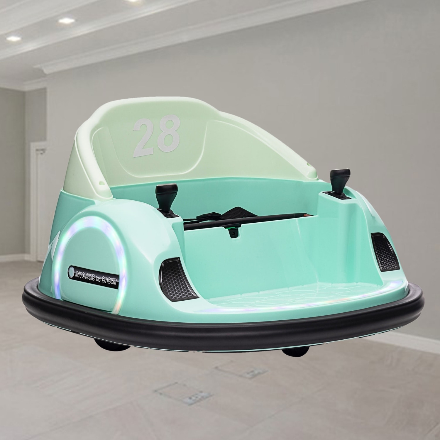 12V Toddler Bumper Car with Remote Control, LED Lights, 360掳