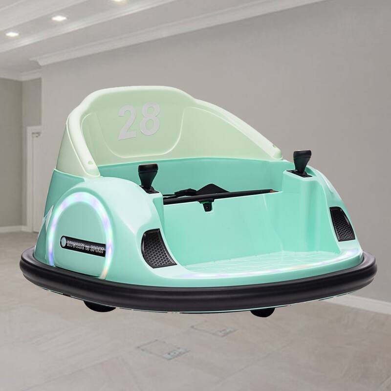 12V Toddler Bumper Car with Remote Control, LED Lights, 360掳 Rotation, Music & Safety Belt for Kids 1.5-5 Years Old