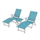 preview thumbnail 19 of 56, Outdoor Aluminum Folding Adjustable Chaise Lounge Chair and Table Set Blue