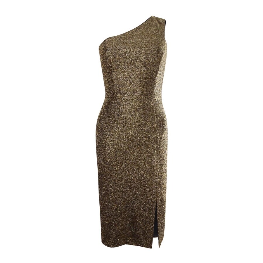 Vince Camuto Women's One-Shoulder Glitter-Knit Dress (2, Gold) - Overstock - 41166985 Vince Camuto Women's One-Shoulder Glitter-Knit Dress (2, Gold) - Overstock - 41166985
