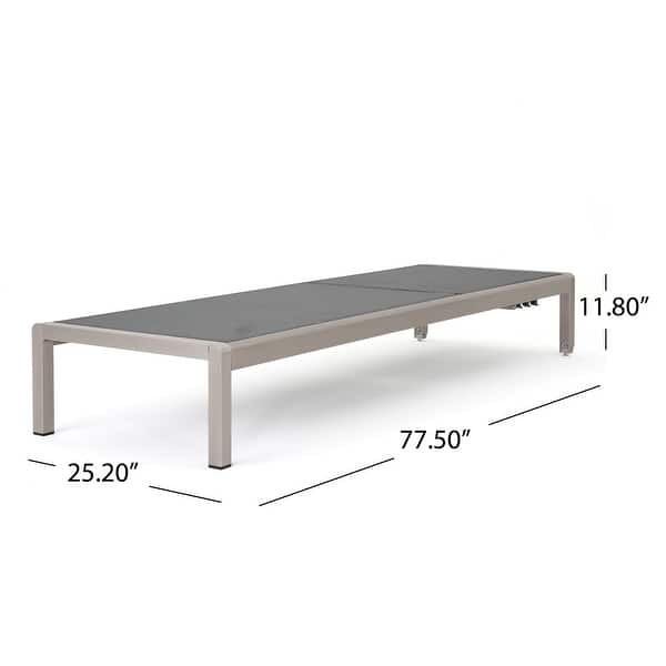dimension image slide 0 of 2, Cape Coral Outdoor Chaise Lounge with Cushion (Set of 2) by Christopher Knight Home