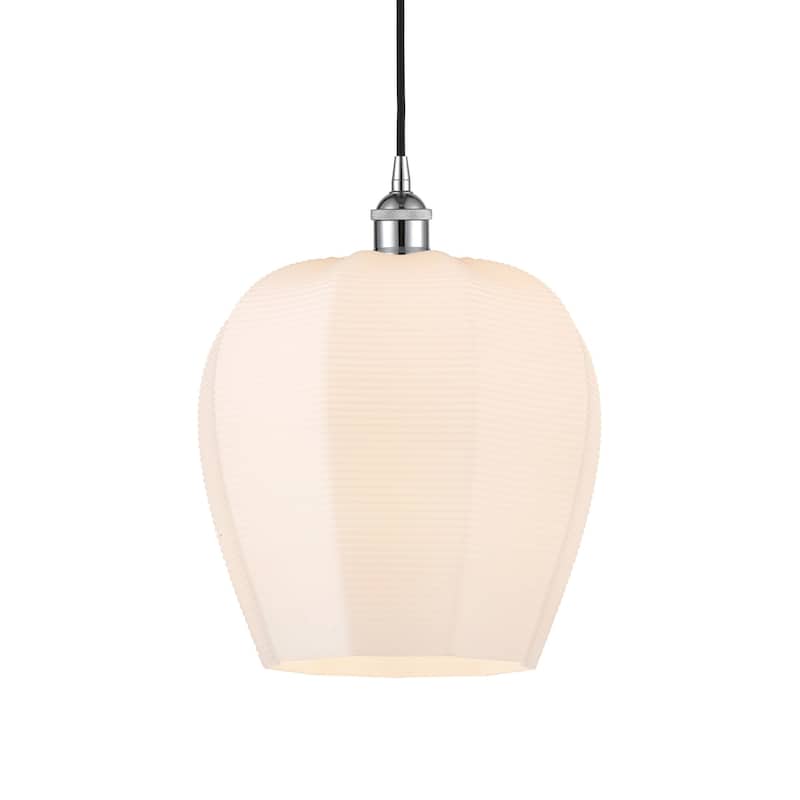 Innovations Lighting 616-1P-15-12 Norfolk Pendant Norfolk 12" Wide - Polished Chrome / Matte White