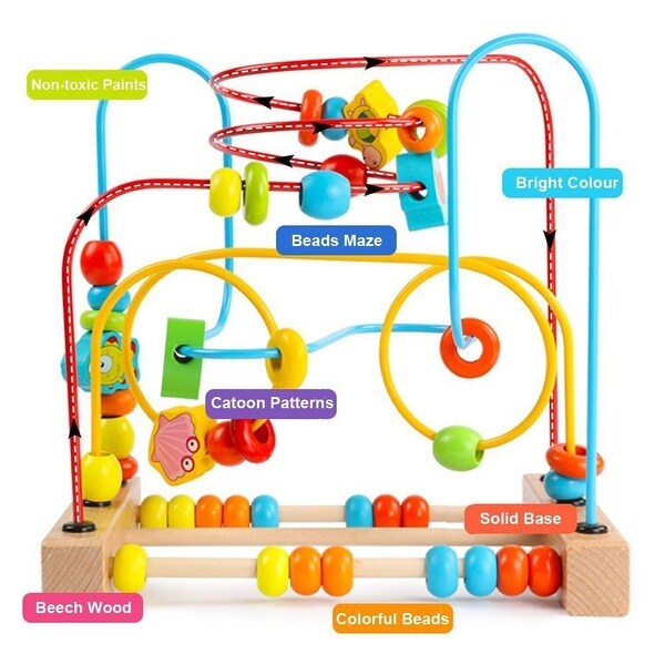 wooden bead maze toy