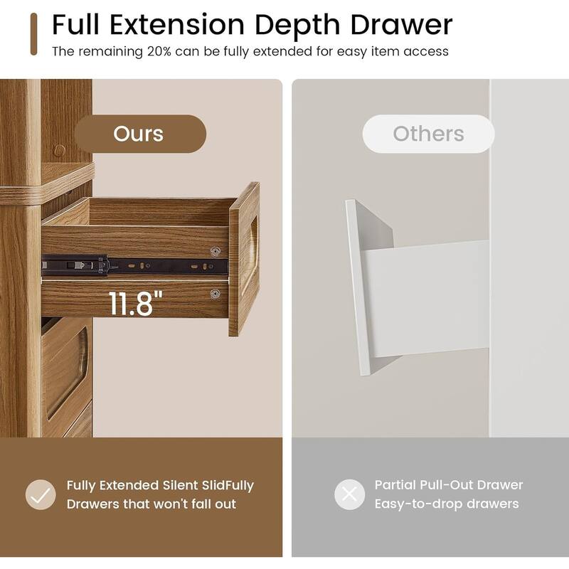 Bookcase with 4 Drawers 72.1" Tall Bookshelf with 3 Storage Shelves