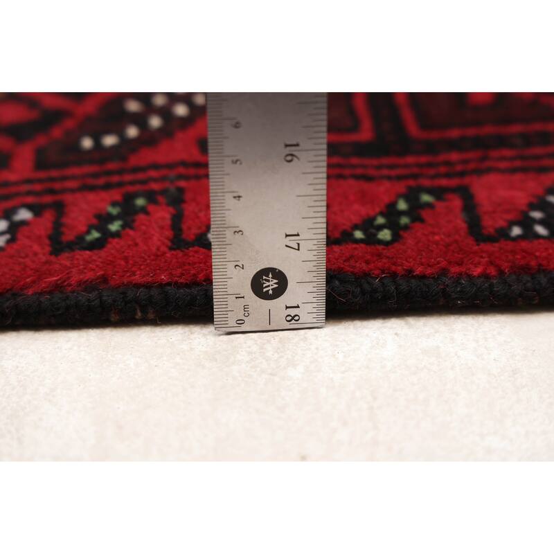 ECARPETGALLERY Hand-knotted Teimani Black, Red Wool Rug - 3'1 x 5'11