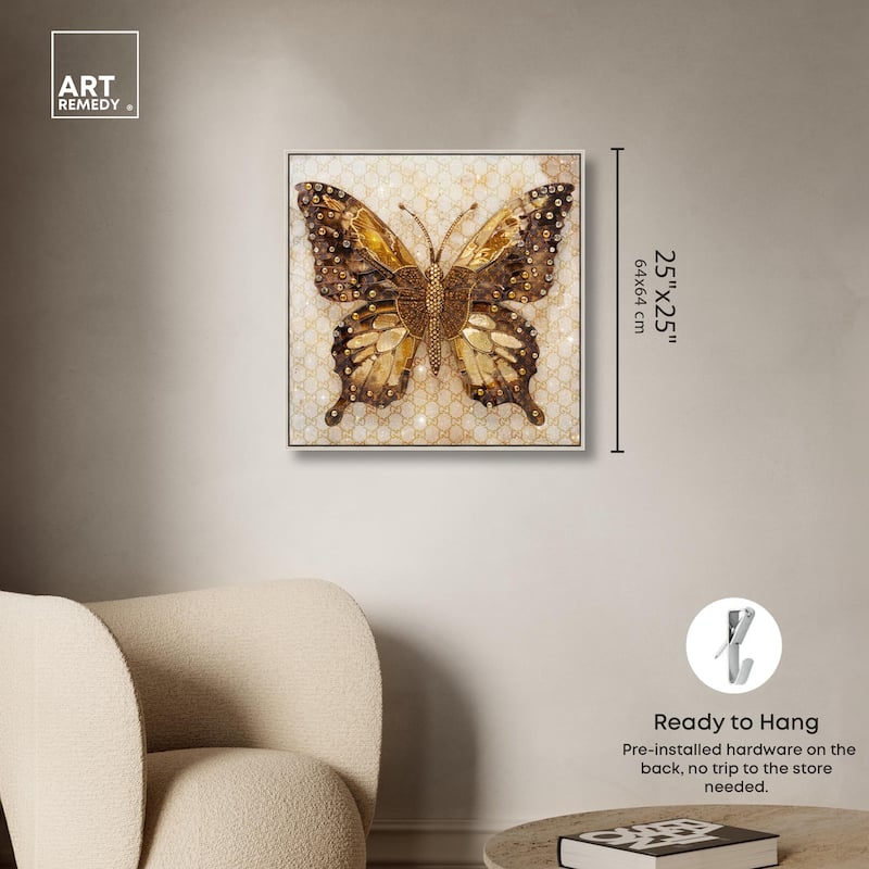 Glittering Elegant Butterfly Canvas by Art Remedy