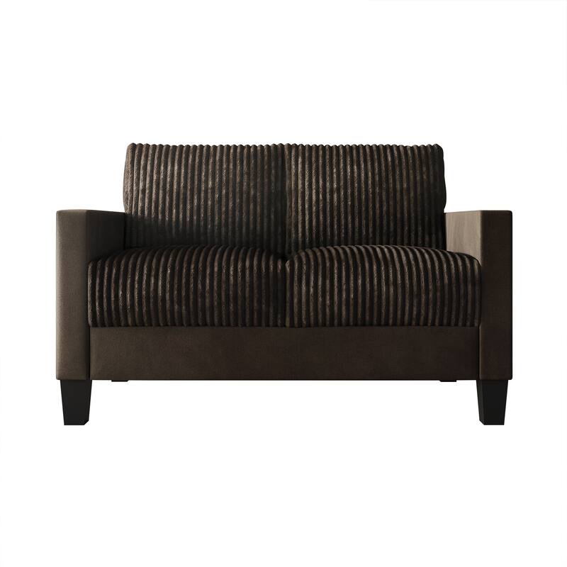 CraftPorch Corduroy Mid-Century Modern Velvet Upholstered Loveseat - Brown