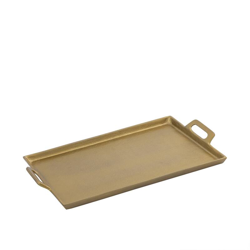Alum. Tray w/Handles 11.5x20" - Ant. Brass - ANTIQUE BRASS