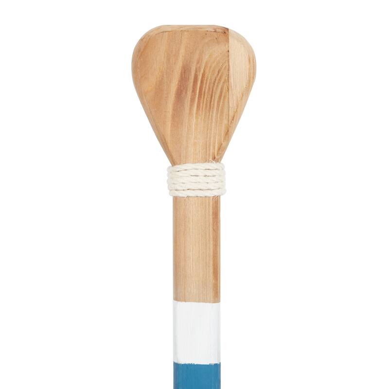 Wood Paddle Novelty Canoe Oar Home Wall Decor with Arrow Design and Rope Detail - White or Blue - Roche River Decor