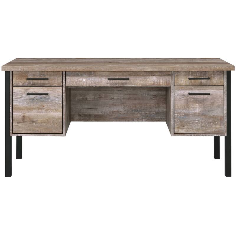 Rustic Modern Weathered Oak Office Cumputer Writing Desk
