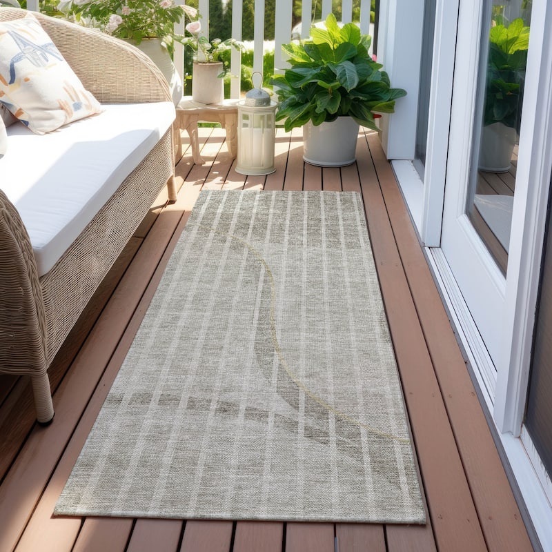 Machine Washable Indoor/ Outdoor Chantille Contemporary Rug