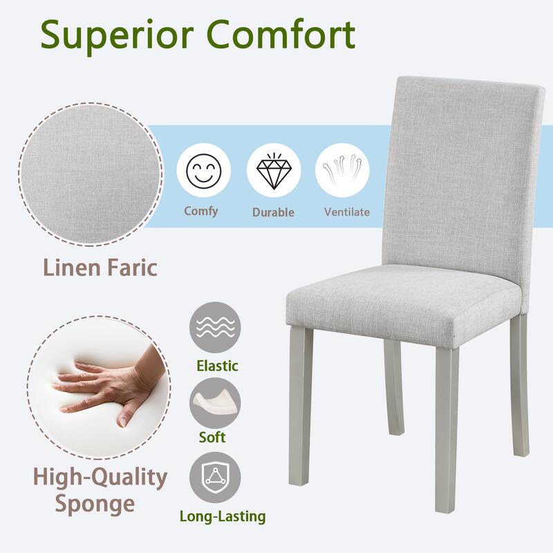 Dining Chairs Only, Dining Chairs Set for 4, Kitchen Chair with Padded Seat, Side Chair for Dining Room