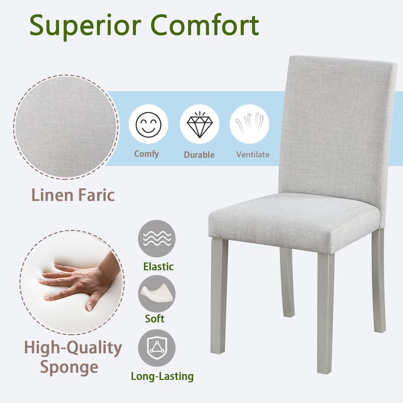 GDFStudio - Aurelian Traditional Upholstered Ergonomic High Backrest Dining Chairs, Padded Seat & Non-slip Feet Pads, Set of 4