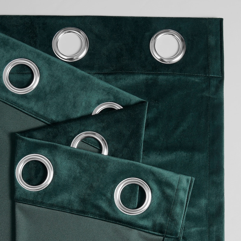 Exclusive Fabrics Simply Velvet Grommet Room Darkening Curtains for Bedroom & Living Room Curtains Pair (2 Panels))