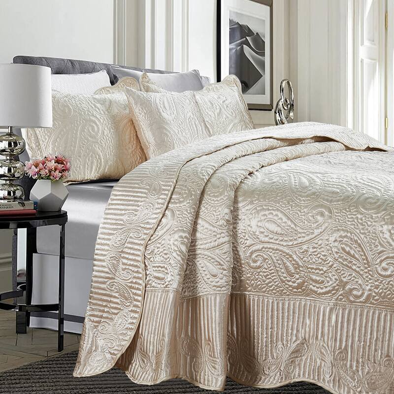 Serenta Quilted Satin 4-piece Bedspread Set