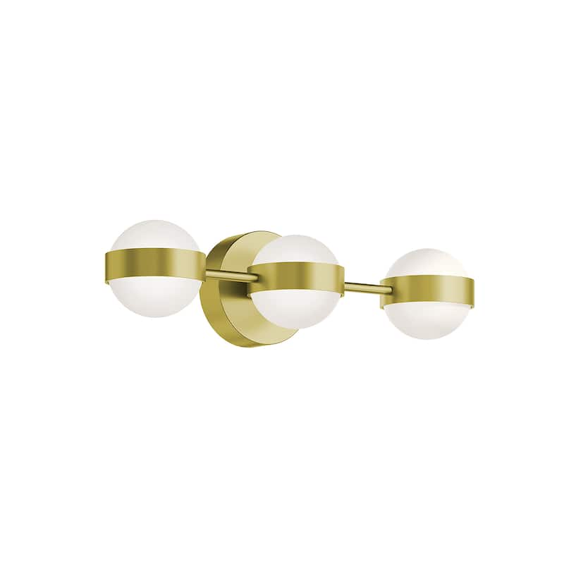 AFX Verona LED Vanity Light - White Acrylic Shade - Satin Brass - 22"