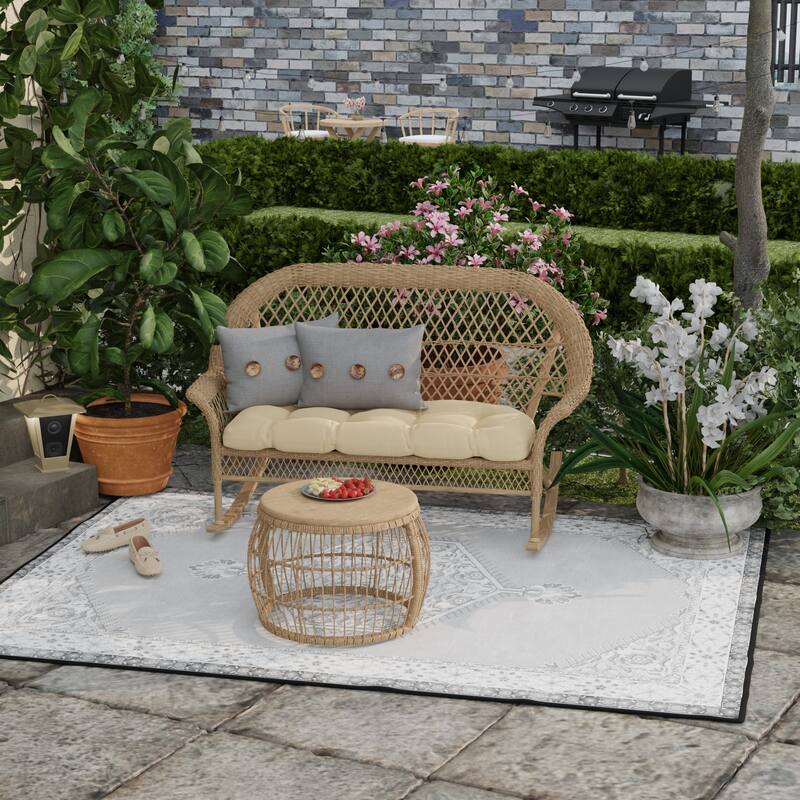 20" x 13" Outdoor Lumbar Pillow with Buttons - Set of 2 - 13'' L x 20'' W x 6'' H - Zayne Volcanic