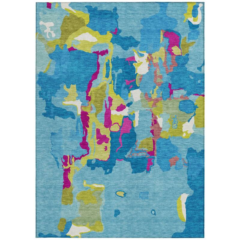 HomeRoots Abstract Transitional Rectangle Outdoor Rug