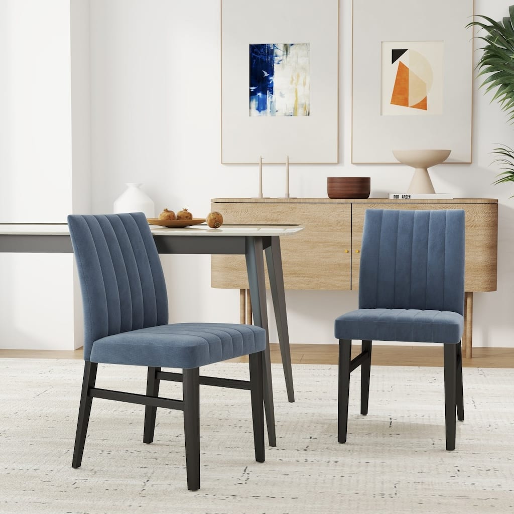 Contemporary Upholstered Dining Chairs, Set of 2