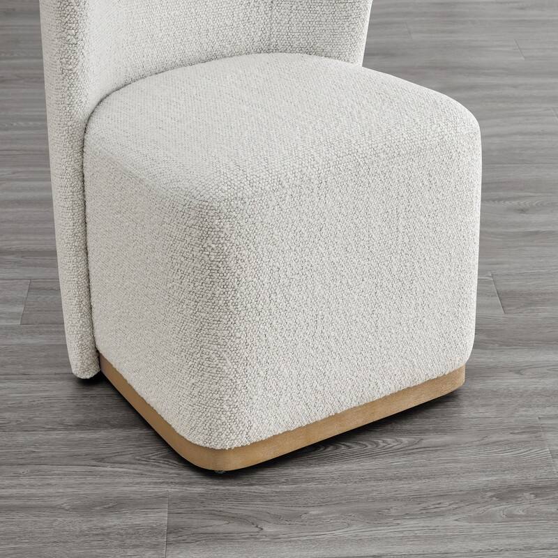 Spruce & Spring Kevin Modern Wingback Dining Chairs with Casters&Wood Base Set of 2 - Set of 2