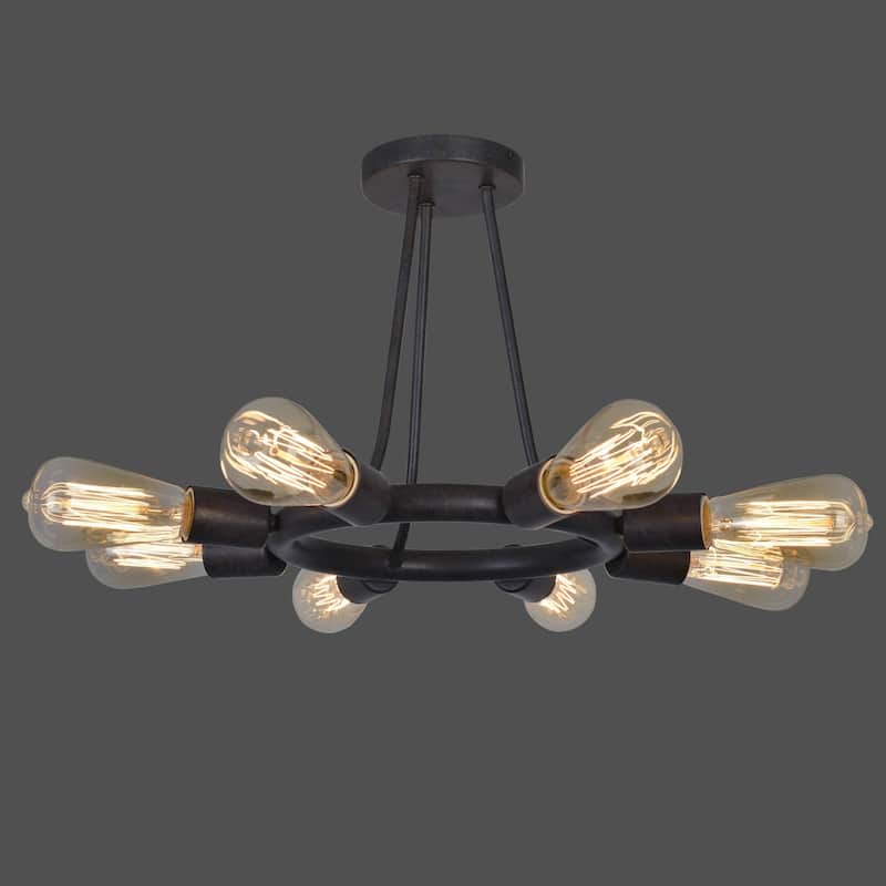 Dakota 8 Light Bronze Ceiling Mount - 15.25'' W x 12'' H