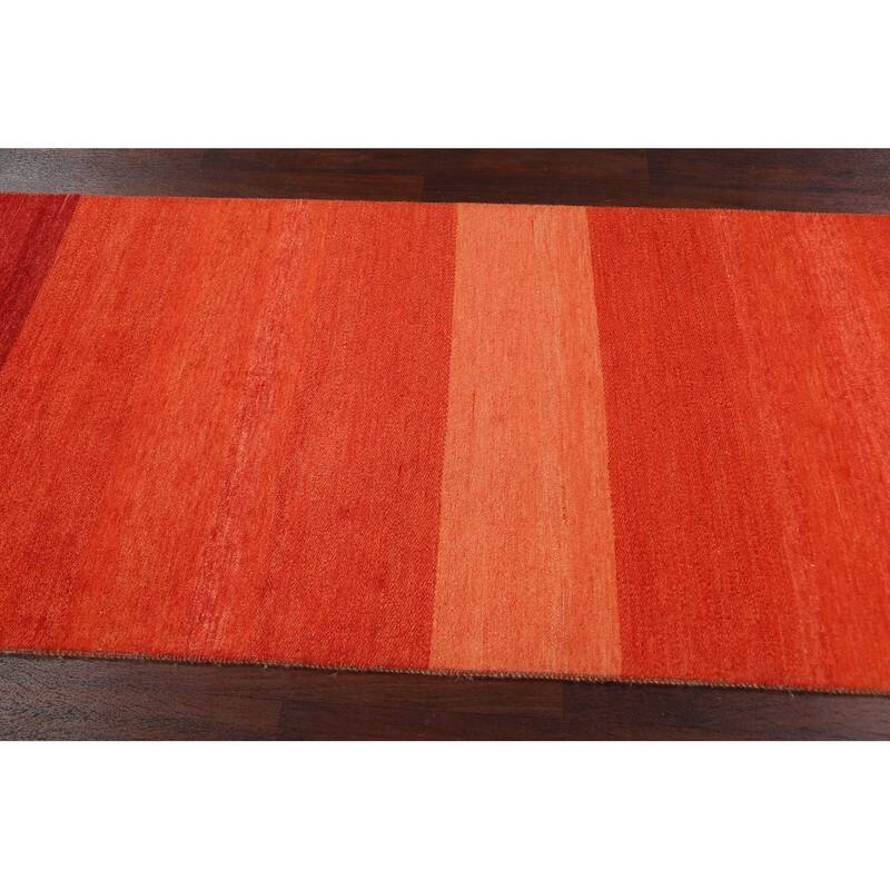 Contemporary Gabbeh Kashkoli Oriental Runner Rug Wool Hand-knotted - 3'2" x 15'6"