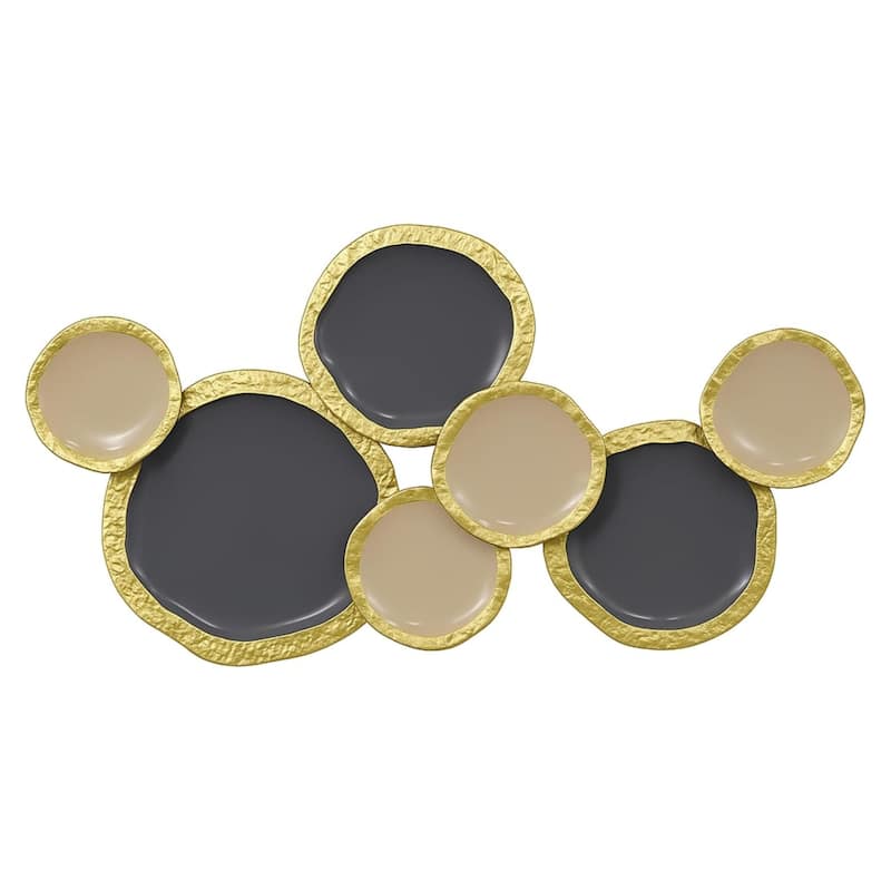 Aria Home Gold Brown Abstract Ring Luisay Metal Wall Art Modern Decor