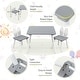 preview thumbnail 15 of 13, Kids Table and Chair Set, 3 Pcs Wooden Play Table and 2 Cute Rabbit Chairs, Solid Wood Legs, Space-Saving