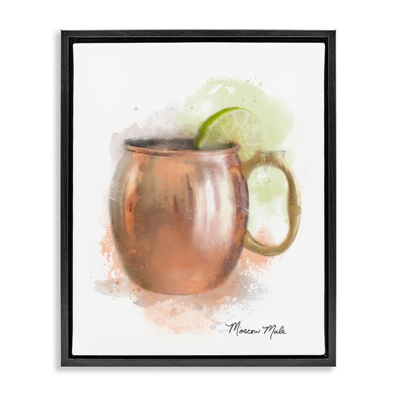 Stupell Soft Hued Moscow Mule Framed Floater Canvas Wall Art Design By Matthew Piotrowicz - 17 x 21 - Black