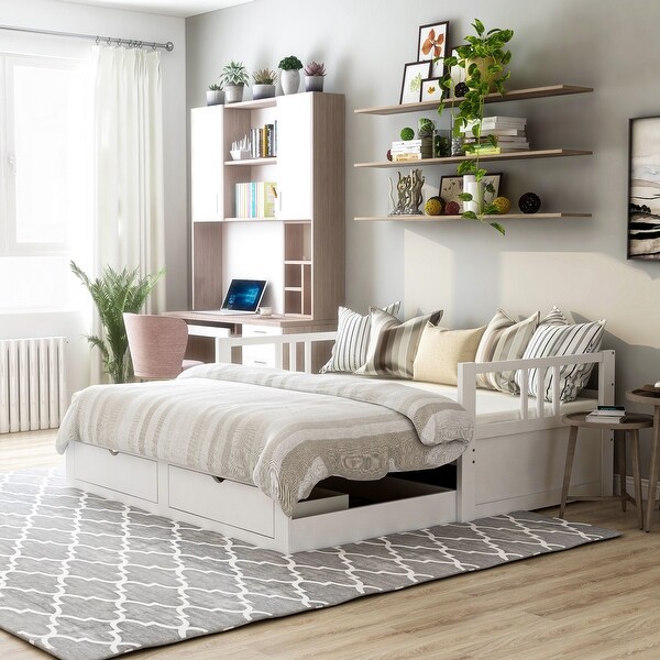 Furniture of America Abrielle Twin/King Expandable Sleeper Daybed with Storage. Opens flyout.