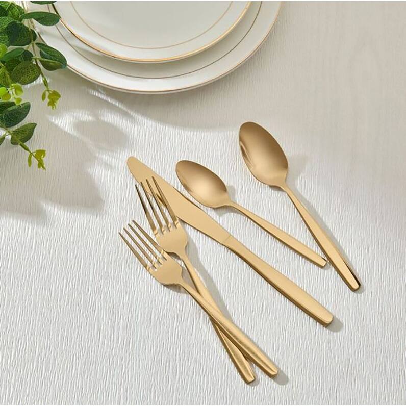 Ornative AMIAS 18/0 Stainless Steel 20 Pieces Flatware Set - 10.63" H x 6.69" W x 2.76" D