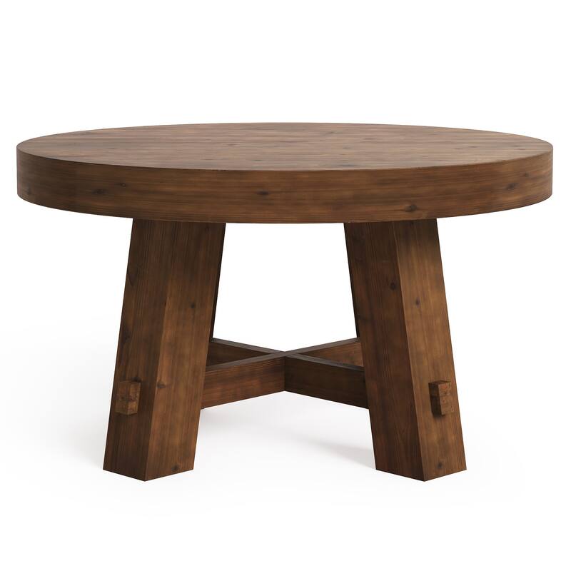 31.5-Inch Solid Wood Coffee Table, Round Center Table for Living Room, Apartment