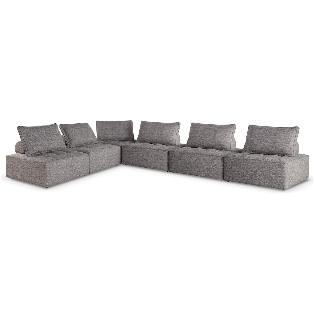 Signature Design by Ashley Bree Zee Gray 6-Piece Outdoor Modular Seating - 152" W x 114" D x 35" H