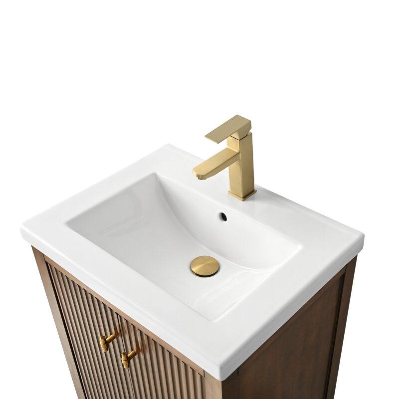 Vanity Art 24" Single Sink Bathroom Vanity Cabinet with Ceramic Top