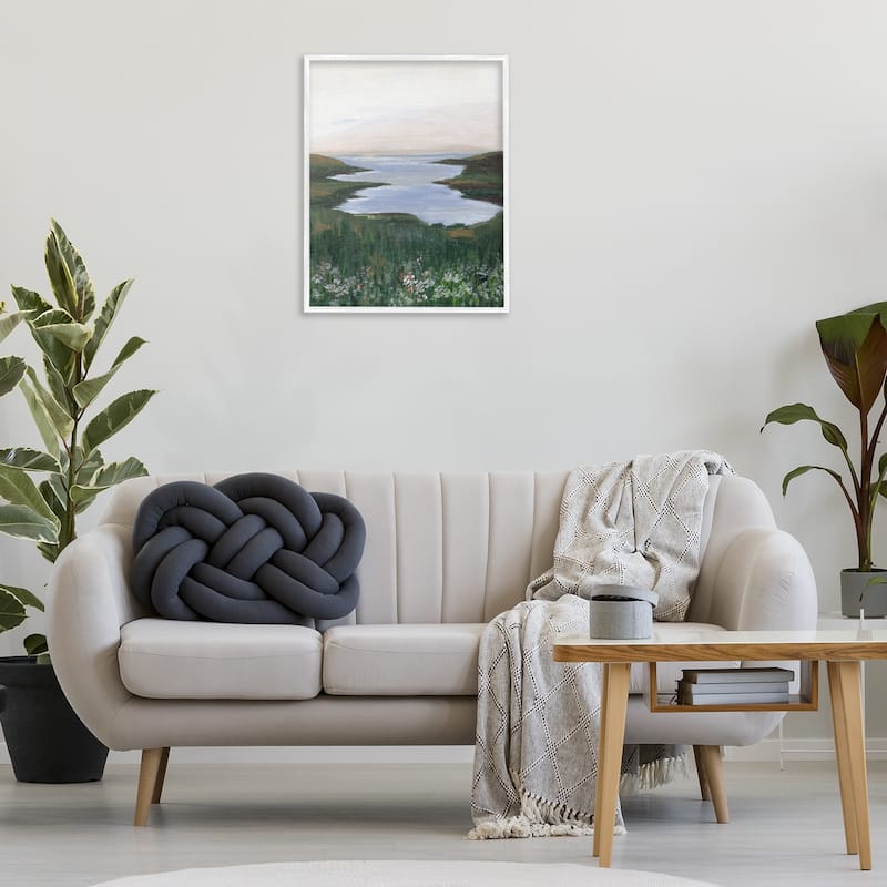Stupell Peaceful Greenery by Lake Framed Giclee Art Design By Nikita Jariwala