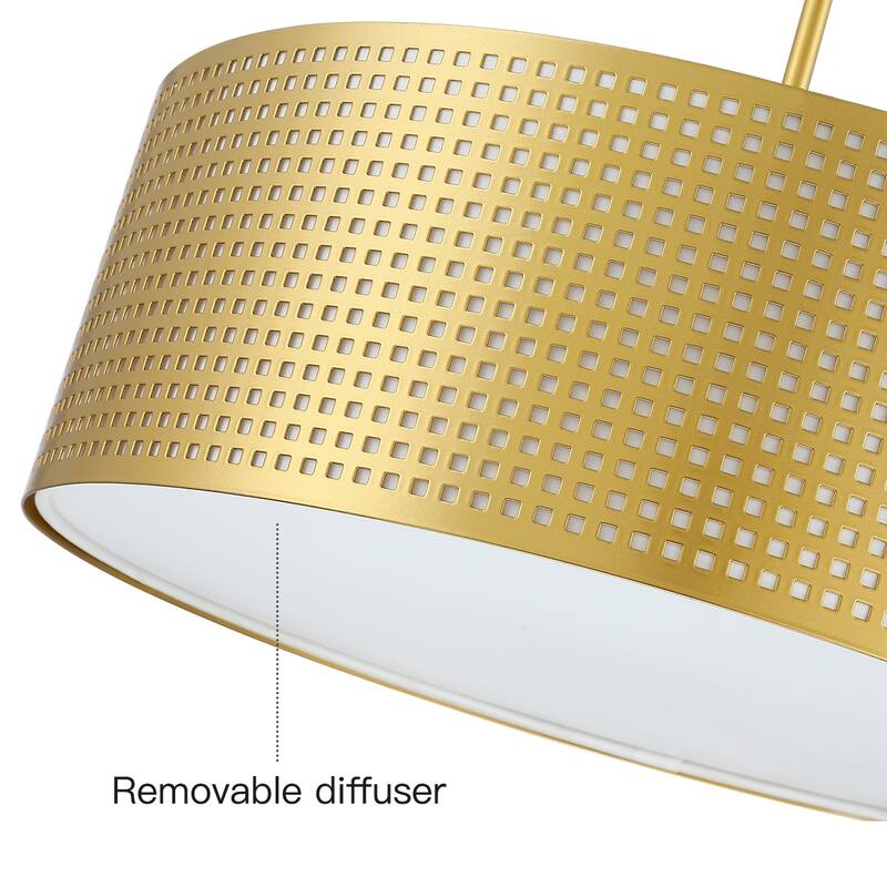 Murray 4-light drum Pendant chandelier with Gold frame - 20 in. W