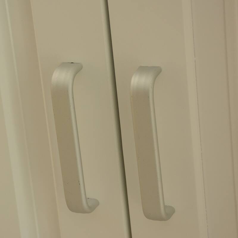 Kitchen Island & Kitchen Cart, Mobile Kitchen Island, Rubber Wood Top, Big & Adjustable Shelf Inside Cabinet