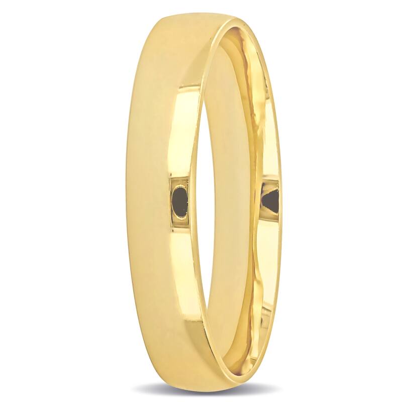 Miadora Mens 4mm Polished Finish Wedding Band in 14k Yellow Gold