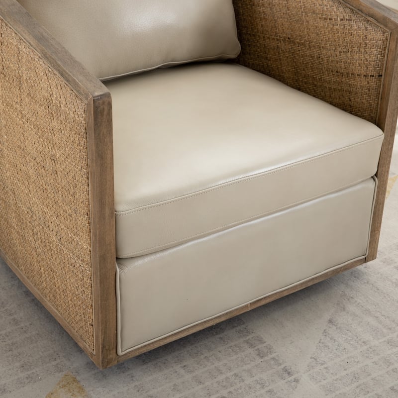 Swivel Barrel Chair, Comfy Round Accent Sofa Chair