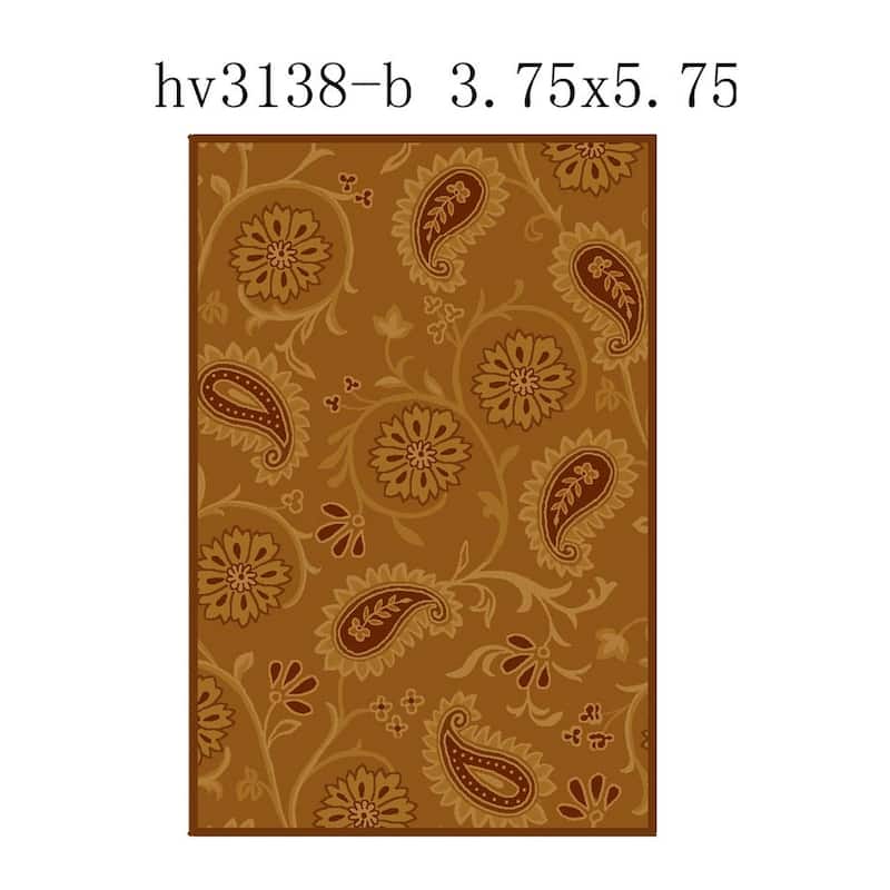 SAFAVIEH Handmade Berkeley Paisley Dosha Botanical Wool Rug - 3'9" x 5'9" - Camel - Rectangle