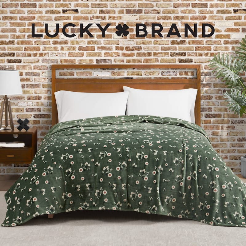 Lucky Brand Daisy Plush Throw Blanket