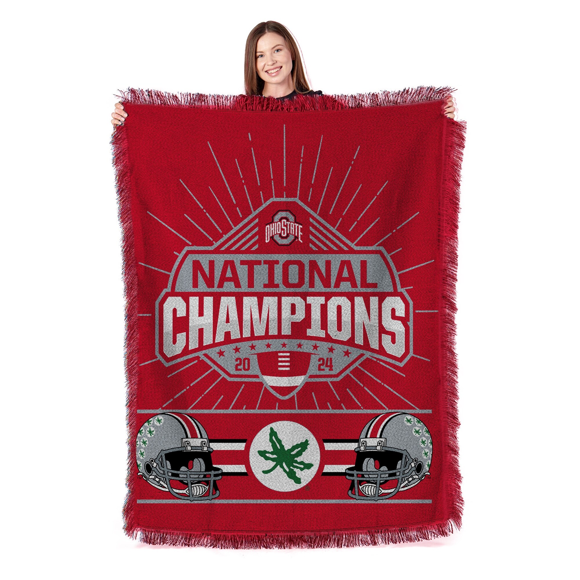 Ohio State Buckeyes NCAA 2024 FBC Peak Tapestry Throw Blanket