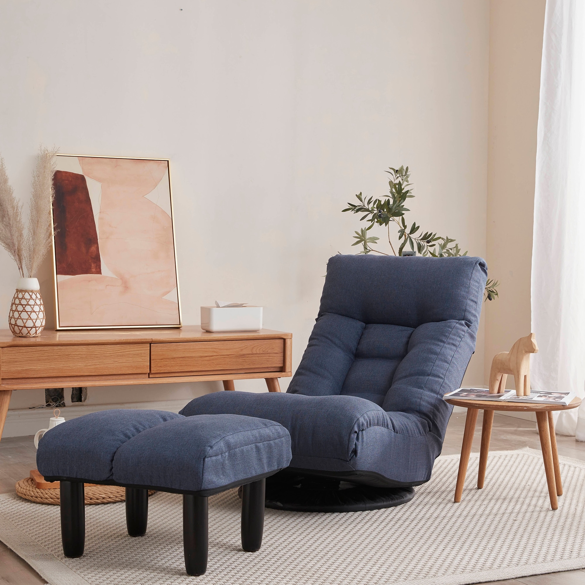 Multifunctional Floor Chair Single Sofa Reclining Chair Lazy Sofa Tatami Balcony