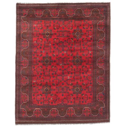 ECARPETGALLERY Hand-knotted Finest Khal Mohammadi Burgundy Wool Rug - 5'1" x 6'5"