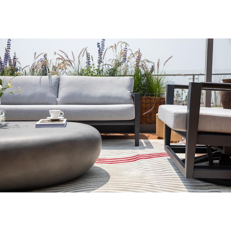 Elementi Laguna Outdoor Aluminum 3-Seat Sofa with Sunbrella® Cushions