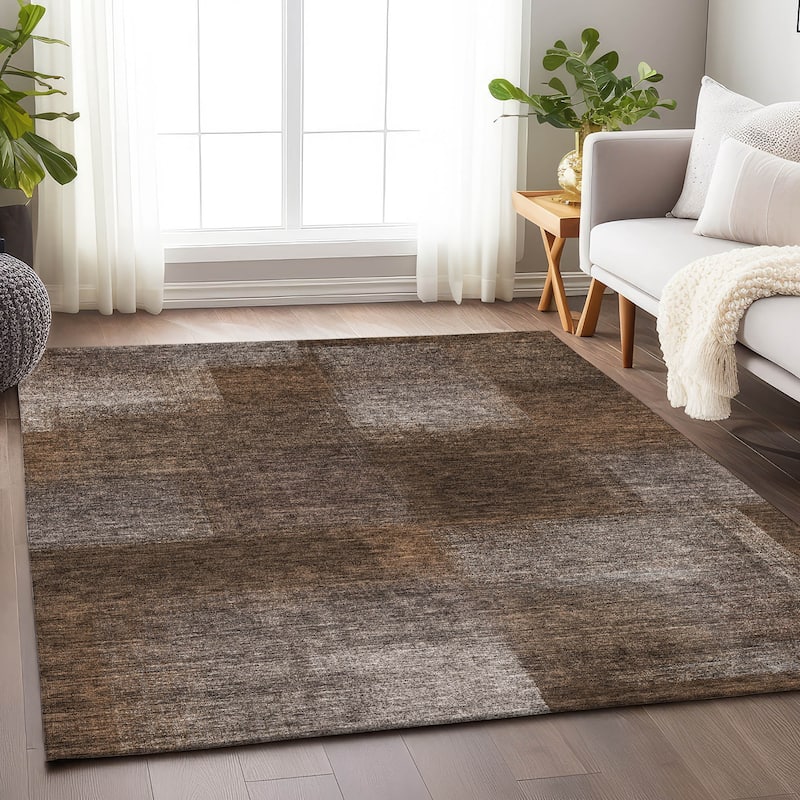 Premium Washable Super Soft Solid Ombre Mayfield Rug - Chocolate - 10' x 14' - Rectangle
