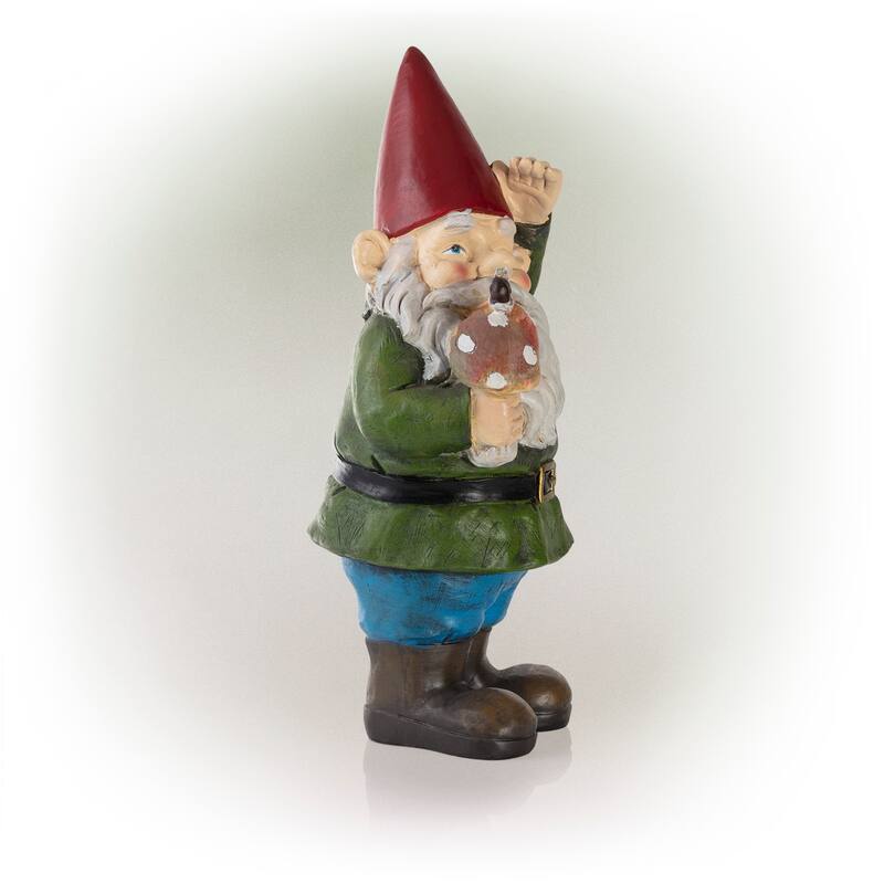 Gnome Folding Hands Looking Up Garden Statue